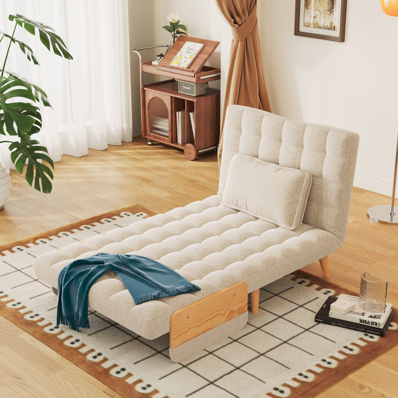 Kikumi Upholstered Sofa Chair George Oliver Arm Color Natural Wood Size 42.91 H x 44.88 W x 31.5 D